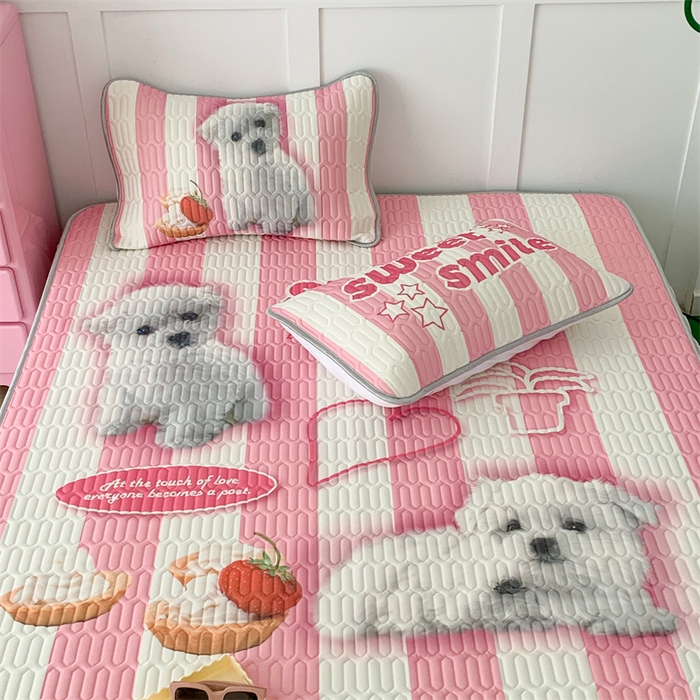 91家纺网 家纺一手货源 找家纺 昔可家纺 2023新款ins创意风乳胶凉席 粉条狗狗