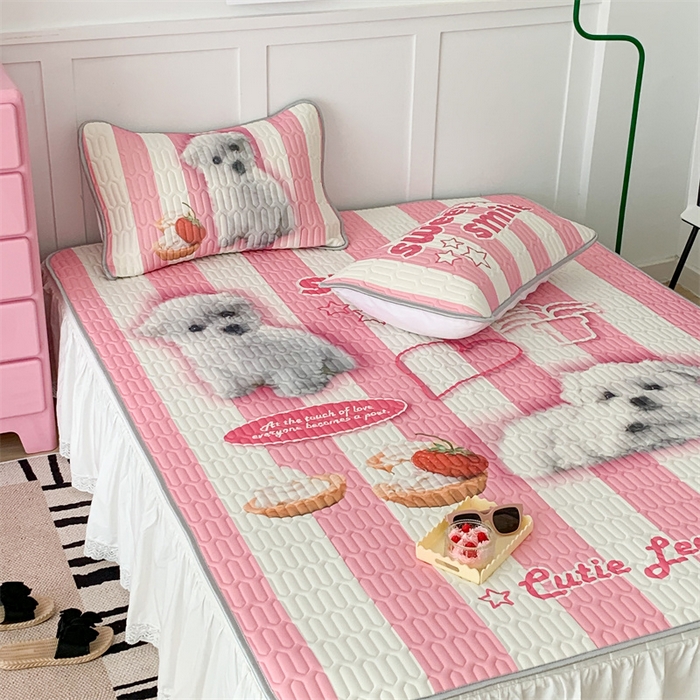 91家纺网 家纺一手货源 找家纺 昔可家纺 2023新款ins创意风乳胶凉席 粉条狗狗