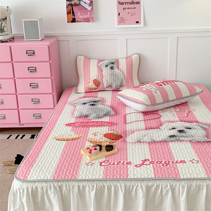 91家纺网 家纺一手货源 找家纺 昔可家纺 2023新款ins创意风乳胶凉席 粉条狗狗