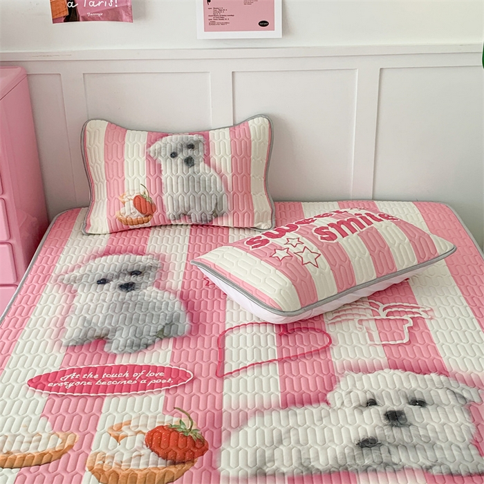 91家纺网 家纺一手货源 找家纺 昔可家纺 2023新款ins创意风乳胶凉席 粉条狗狗