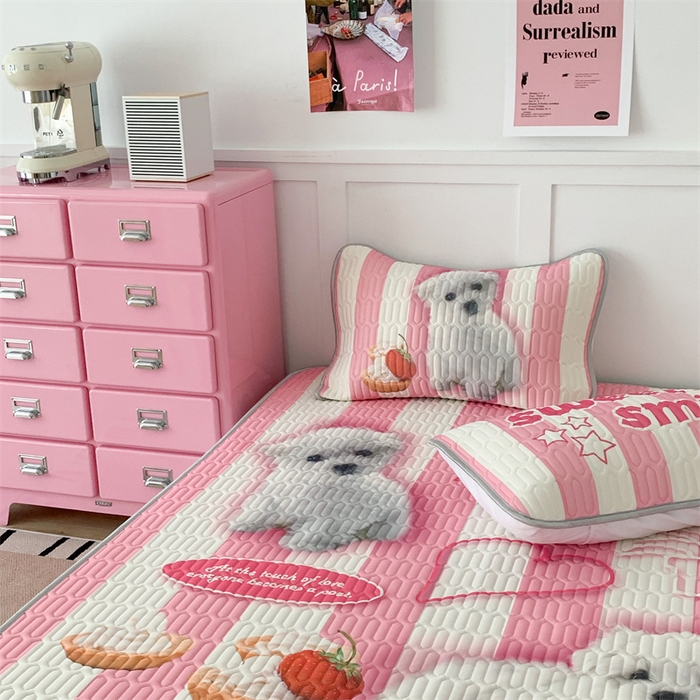 91家纺网 家纺一手货源 找家纺 昔可家纺 2023新款ins创意风乳胶凉席 粉条狗狗