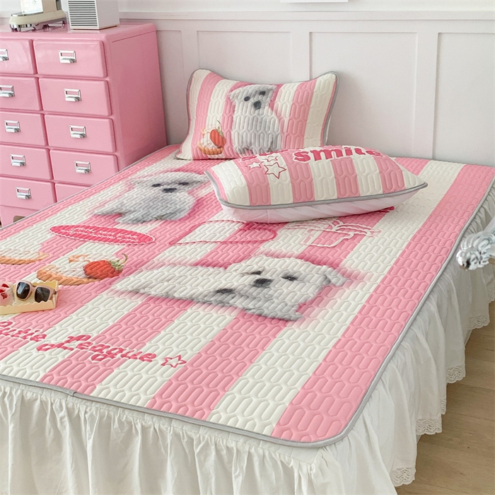 91家纺网 家纺一手货源 找家纺 昔可家纺 2023新款ins创意风乳胶凉席 粉条狗狗