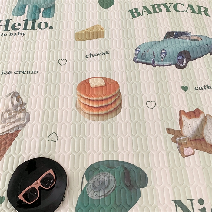 91家纺网 家纺一手货源 找家纺 昔可家纺 2023新款ins创意风乳胶凉席 复古老爷车