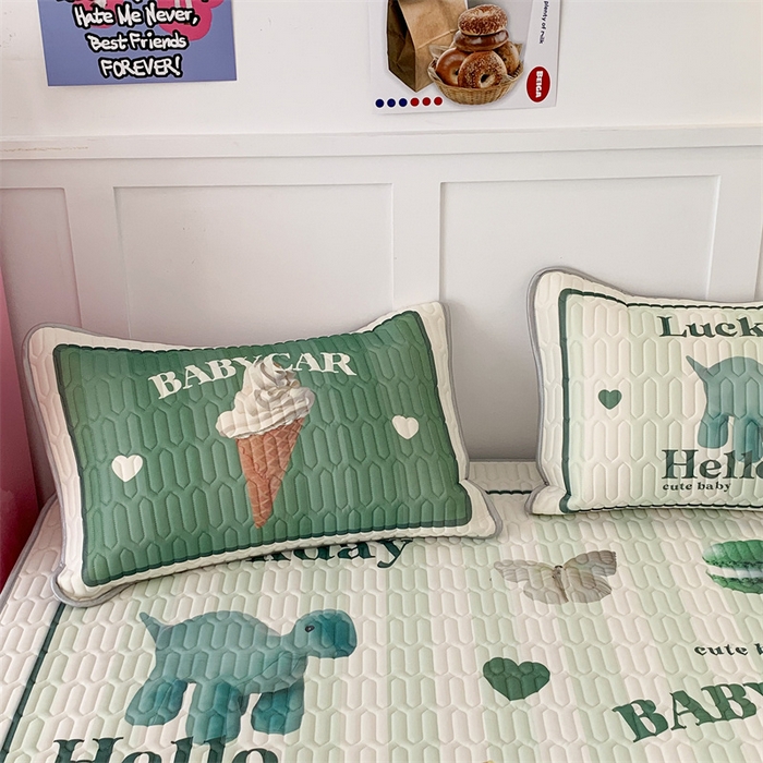 91家纺网 家纺一手货源 找家纺 昔可家纺 2023新款ins创意风乳胶凉席 复古老爷车