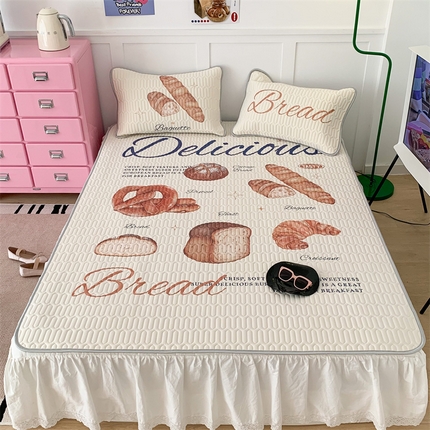 昔可家纺 2023新款ins创意风乳胶凉席 黄油面包集