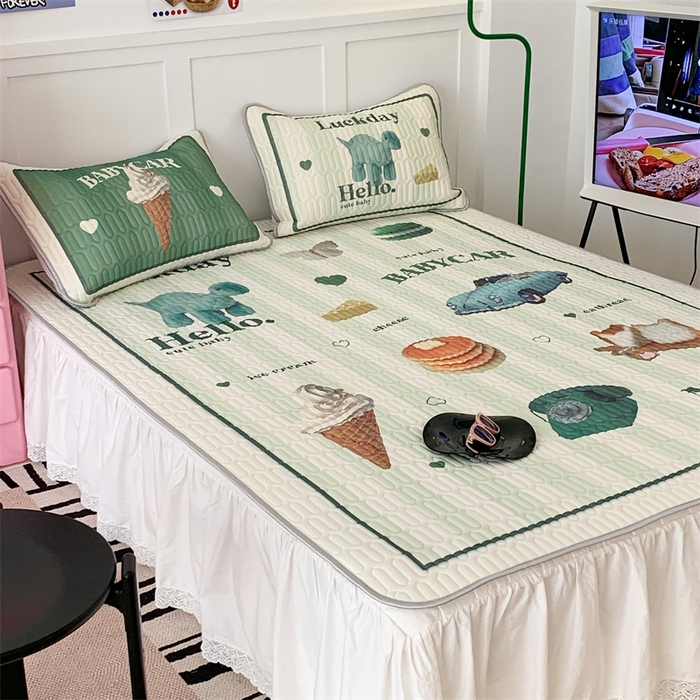 91家纺网 家纺一手货源 找家纺 昔可家纺 2023新款ins创意风乳胶凉席 复古老爷车