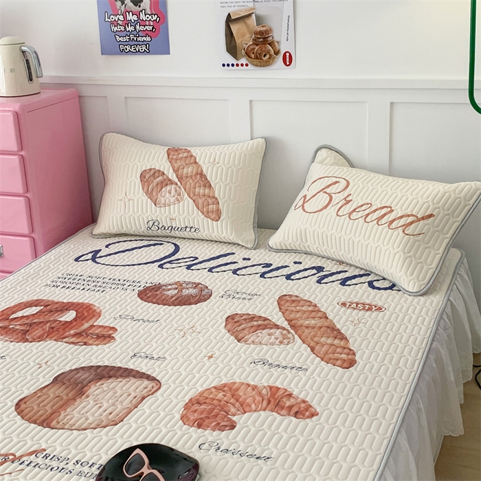 91家纺网 家纺一手货源 找家纺 昔可家纺 2023新款ins创意风乳胶凉席 黄油面包集