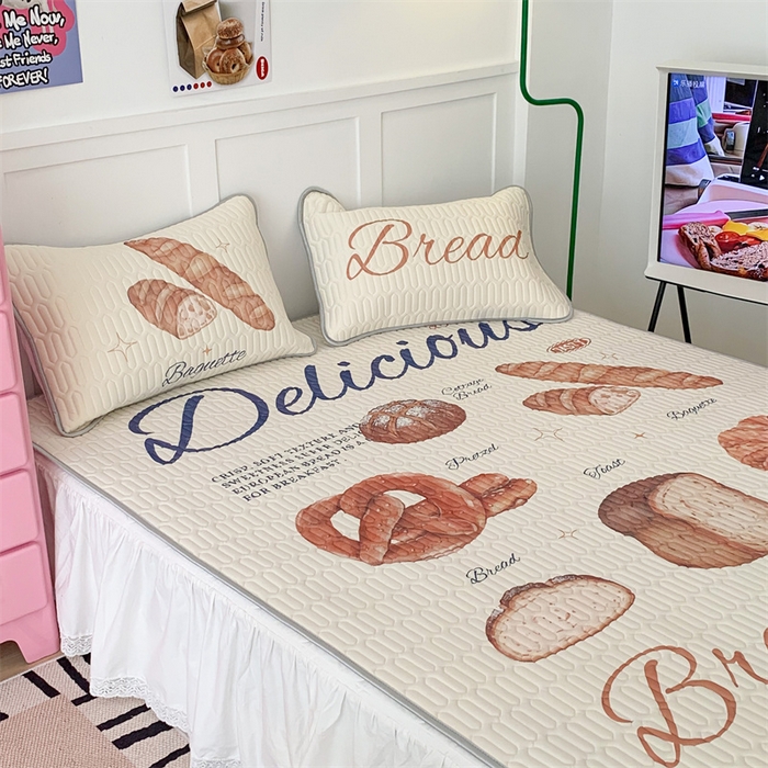 91家纺网 家纺一手货源 找家纺 昔可家纺 2023新款ins创意风乳胶凉席 黄油面包集