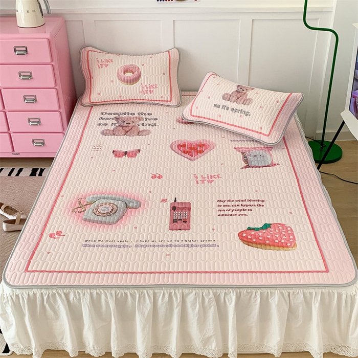 91家纺网 家纺一手货源 找家纺 昔可家纺 2023新款ins创意风乳胶凉席 甜甜复古机