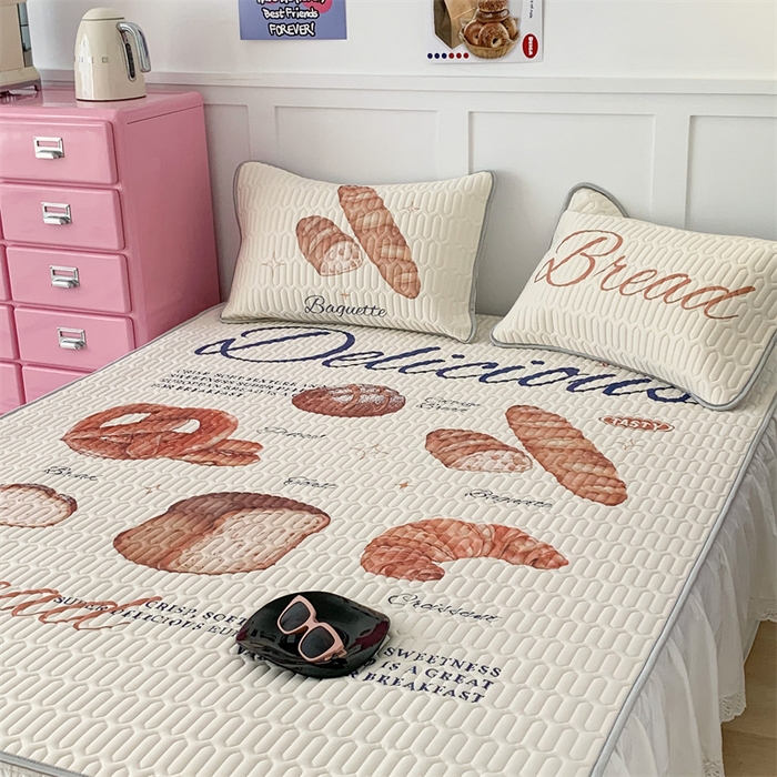 91家纺网 家纺一手货源 找家纺 昔可家纺 2023新款ins创意风乳胶凉席 黄油面包集