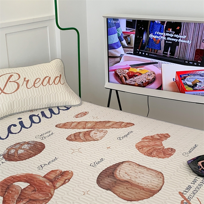 91家纺网 家纺一手货源 找家纺 昔可家纺 2023新款ins创意风乳胶凉席 黄油面包集