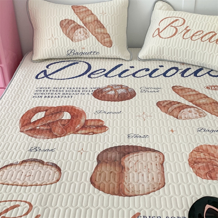 91家纺网 家纺一手货源 找家纺 昔可家纺 2023新款ins创意风乳胶凉席 黄油面包集