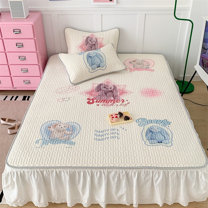 91家纺网 家纺一手货源 找家纺 昔可家纺 2023新款ins创意风乳胶凉席 小小邦妮妮兔