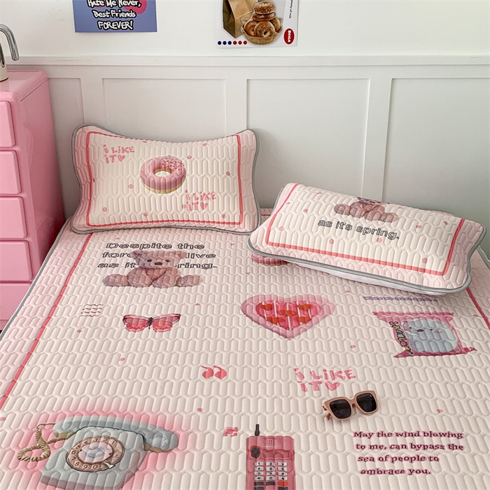 91家纺网 家纺一手货源 找家纺 昔可家纺 2023新款ins创意风乳胶凉席 甜甜复古机