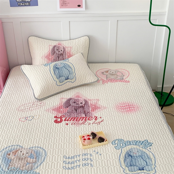 91家纺网 家纺一手货源 找家纺 昔可家纺 2023新款ins创意风乳胶凉席 小小邦妮妮兔