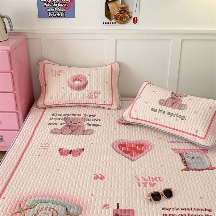 91家纺网 家纺一手货源 找家纺 昔可家纺 2023新款ins创意风乳胶凉席 甜甜复古机