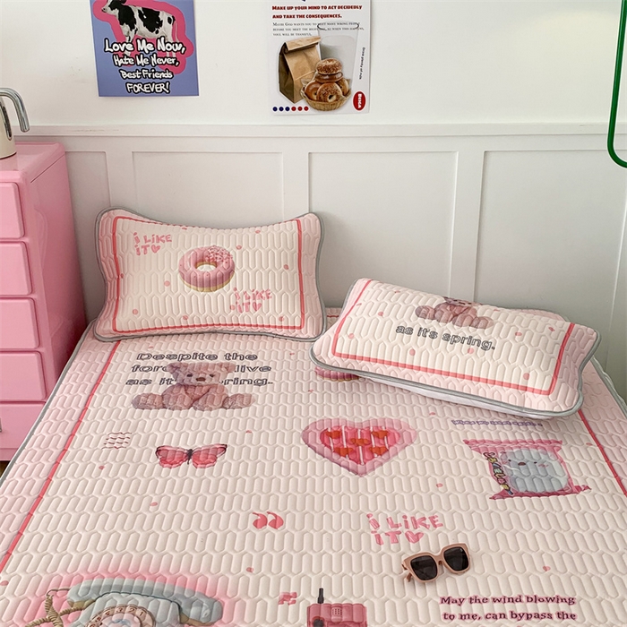 91家纺网 家纺一手货源 找家纺 昔可家纺 2023新款ins创意风乳胶凉席 甜甜复古机