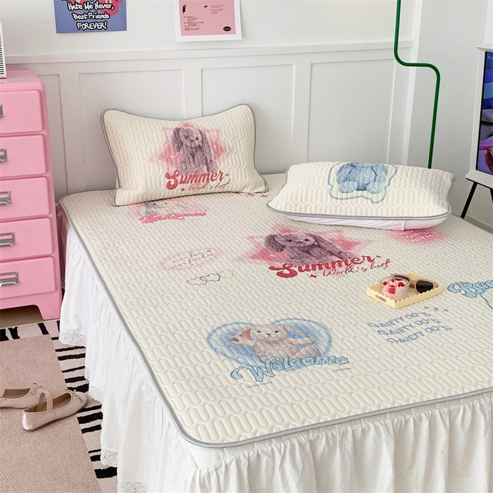 91家纺网 家纺一手货源 找家纺 昔可家纺 2023新款ins创意风乳胶凉席 小小邦妮妮兔