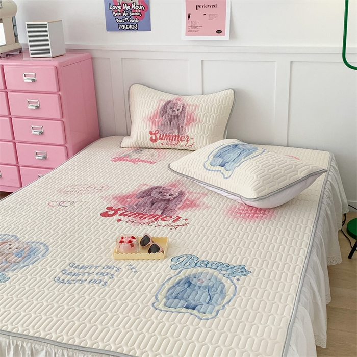 91家纺网 家纺一手货源 找家纺 昔可家纺 2023新款ins创意风乳胶凉席 小小邦妮妮兔