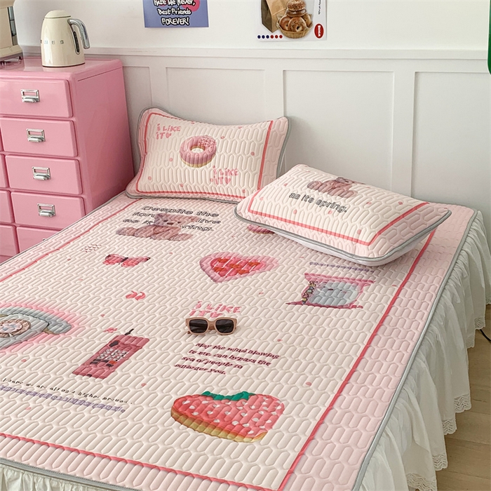 91家纺网 家纺一手货源 找家纺 昔可家纺 2023新款ins创意风乳胶凉席 甜甜复古机