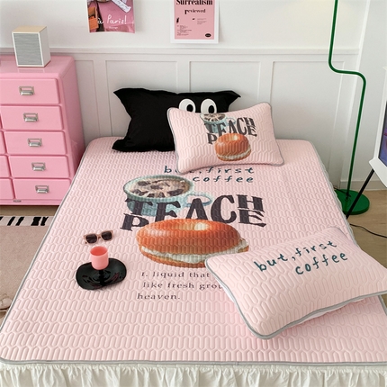 91家纺网 家纺一手货源 找家纺 昔可家纺 2023新款ins创意风乳胶凉席 贝果早餐