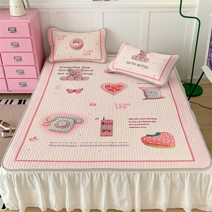 91家纺网 家纺一手货源 找家纺 昔可家纺 2023新款ins创意风乳胶凉席 甜甜复古机