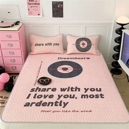 昔可家纺 2023新款ins简约风乳胶凉席 黑粉播放器