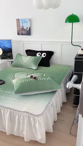 91家纺网 家纺一手货源 找家纺 昔可家纺 2023新款ins简约风乳胶凉席 晕染爱心