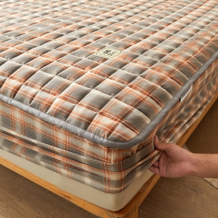 91家纺网 家纺一手货源 找家纺 （总）喜居 2023新款A类色织全棉水洗棉色织夹棉大豆床笠纯棉床笠直播