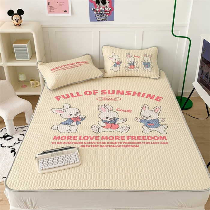 91家纺网 家纺一手货源 找家纺 昔可家纺 2023新款大版卡通乳胶凉席第二批 三只小兔