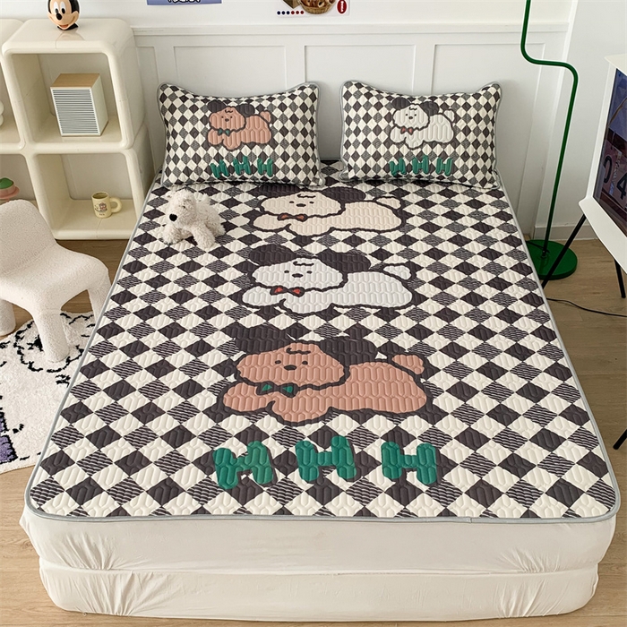 91家纺网 家纺一手货源 找家纺 昔可家纺 2023新款大版卡通乳胶凉席第二批 三只狗狗