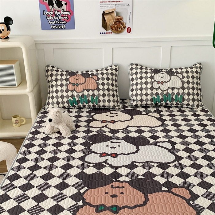 91家纺网 家纺一手货源 找家纺 昔可家纺 2023新款大版卡通乳胶凉席第二批 三只狗狗