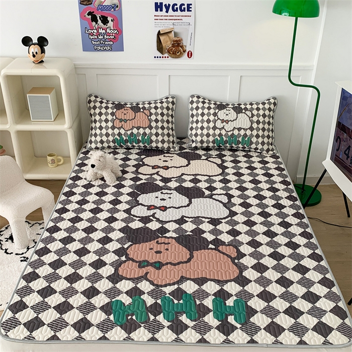 91家纺网 家纺一手货源 找家纺 昔可家纺 2023新款大版卡通乳胶凉席第二批 三只狗狗