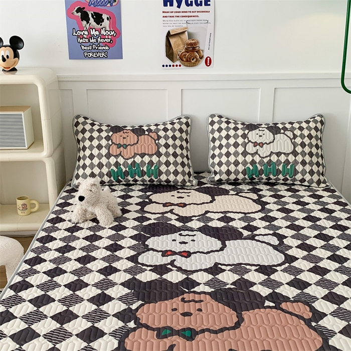 91家纺网 家纺一手货源 找家纺 昔可家纺 2023新款大版卡通乳胶凉席第二批 三只狗狗