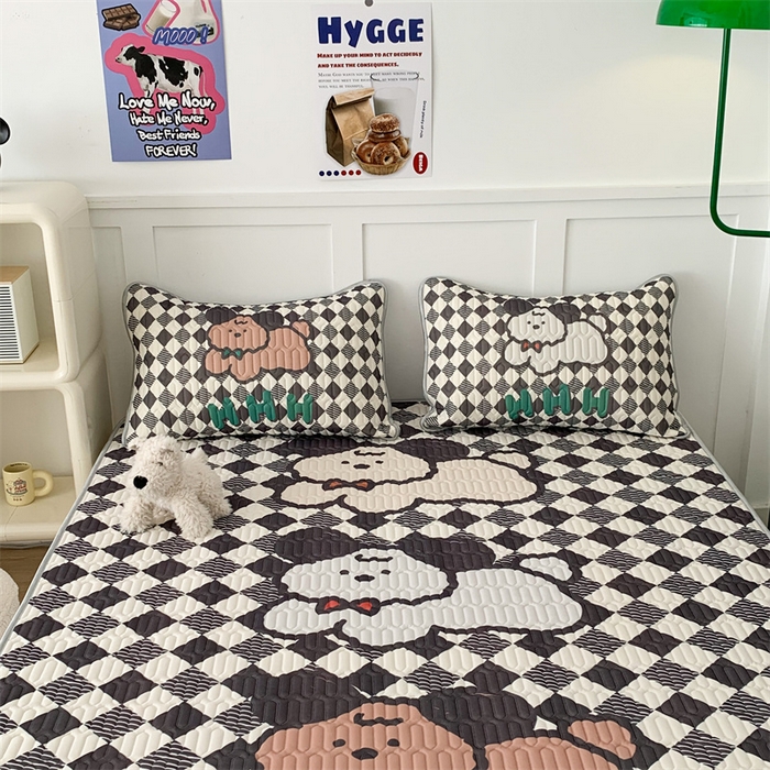 91家纺网 家纺一手货源 找家纺 昔可家纺 2023新款大版卡通乳胶凉席第二批 三只狗狗