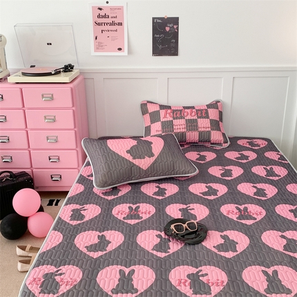 91家纺网 家纺一手货源 找家纺 （总）昔可家纺 2023新款甜酷黑粉系列乳胶凉席