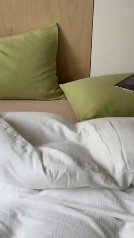 91家纺网 家纺一手货源 找家纺 玛奇朵 2023新品ins混搭风双层皱皱纱四件套 奶油森林