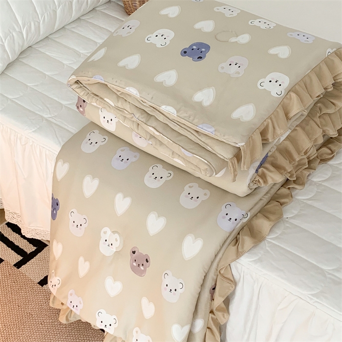 91家纺网 家纺一手货源 找家纺 （总）昔可家纺 2023新款花边款云柔针织大豆夏被