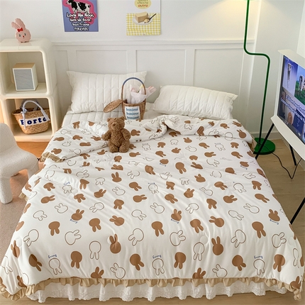 91家纺网 家纺一手货源 找家纺 （总）昔可家纺 2023新款花边款云柔针织大豆夏被