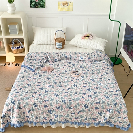 91家纺网 家纺一手货源 找家纺 （总）昔可家纺 2023新款花边款云柔针织大豆夏被