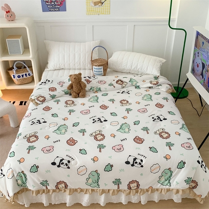 91家纺网 家纺一手货源 找家纺 （总）昔可家纺 2023新款花边款云柔针织大豆夏被