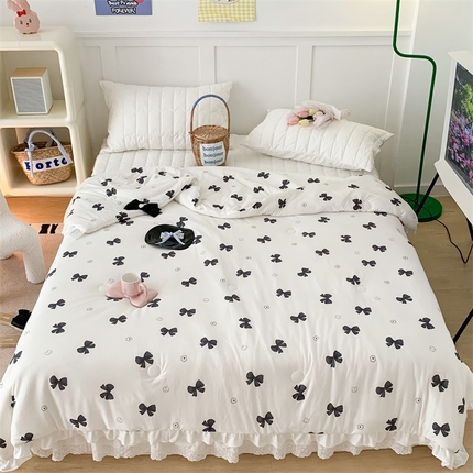 91家纺网 家纺一手货源 找家纺 （总）昔可家纺 2023新款花边款云柔针织大豆夏被