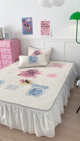 91家纺网 家纺一手货源 找家纺 昔可家纺 2023新款ins创意风乳胶凉席 小小邦妮妮兔