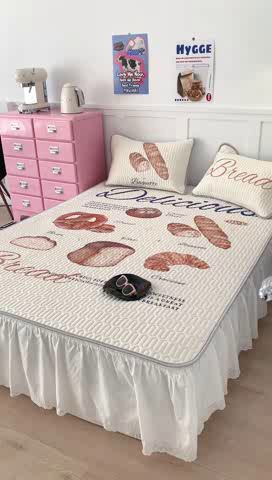 91家纺网 家纺一手货源 找家纺 昔可家纺 2023新款ins创意风乳胶凉席 黄油面包集