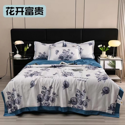 91家纺网 家纺一手货源 找家纺 （总）玖琳家纺  2024新款雅鹿水洗真丝夏被四件套