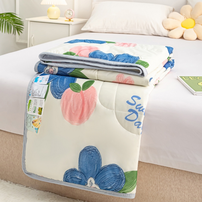 91家纺网 家纺一手货源 找家纺 云家 2023新款豆豆被空调被薄被子夏凉被夏季单人学生宿舍夏被可机洗 凉感丝一路繁花