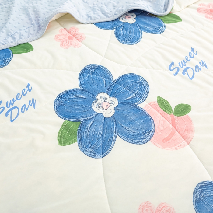 91家纺网 家纺一手货源 找家纺 云家 2023新款豆豆被空调被薄被子夏凉被夏季单人学生宿舍夏被可机洗 凉感丝一路繁花