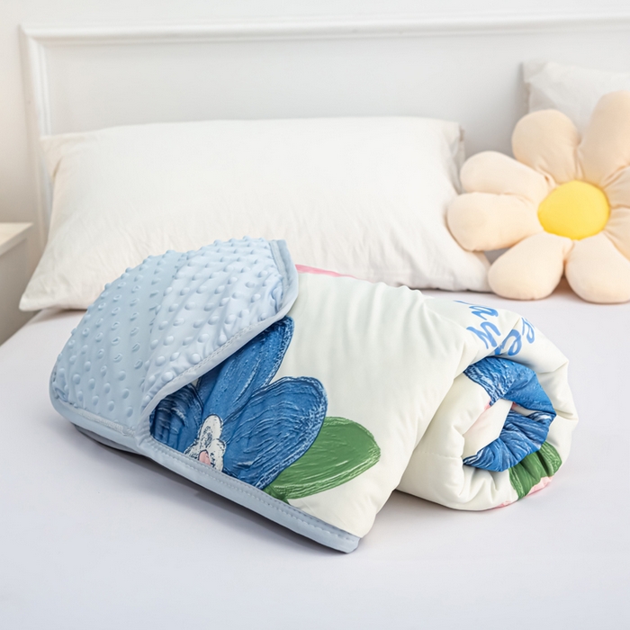 91家纺网 家纺一手货源 找家纺 云家 2023新款豆豆被空调被薄被子夏凉被夏季单人学生宿舍夏被可机洗 凉感丝一路繁花