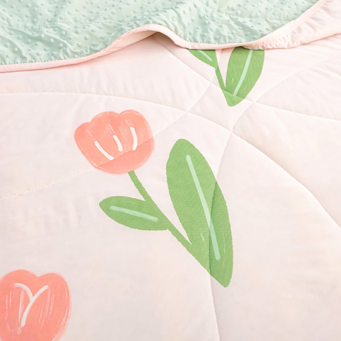 91家纺网 家纺一手货源 找家纺 云家 2023新款豆豆被空调被薄被子夏凉被夏季单人学生宿舍夏被可机洗 凉感丝郁金香