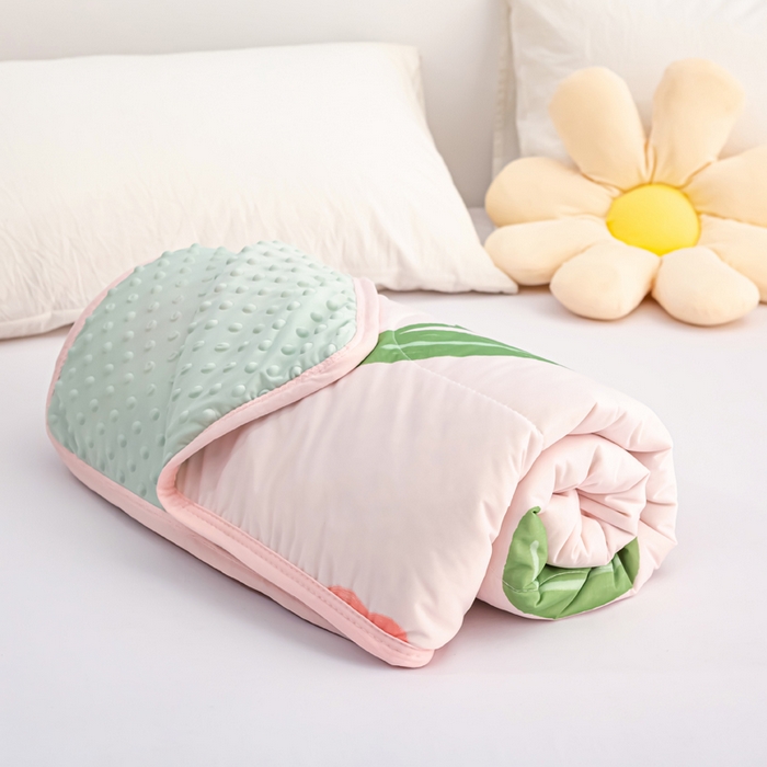 91家纺网 家纺一手货源 找家纺 云家 2023新款豆豆被空调被薄被子夏凉被夏季单人学生宿舍夏被可机洗 凉感丝郁金香